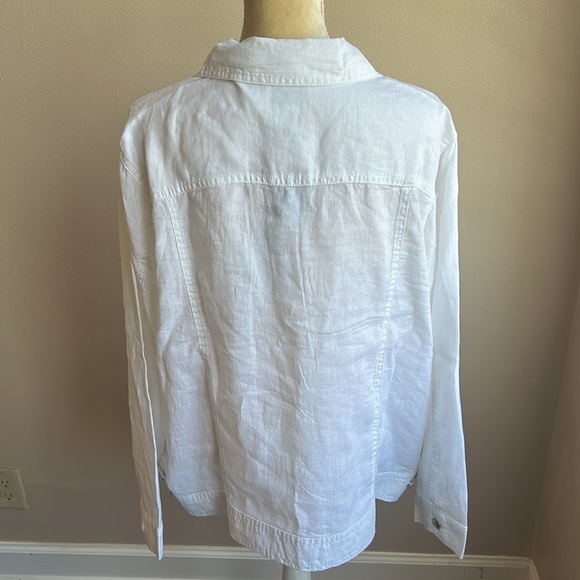 Jones New York Womens Plus sz 3X Linen Jacket White New - Picture 4 of 4